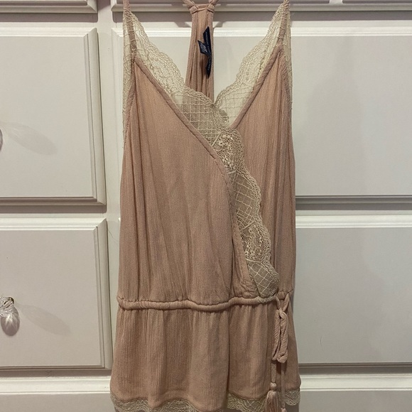 Lace Trim tank with drawstring waist - Picture 2 of 4